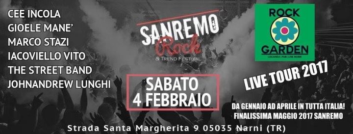Sanremo Rock Live Tour 2017 - le audizioni per Umbria e Lazio