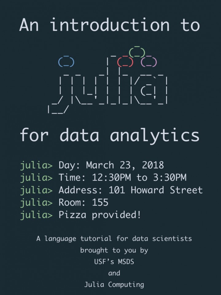 An introduction to Julia for data analytics