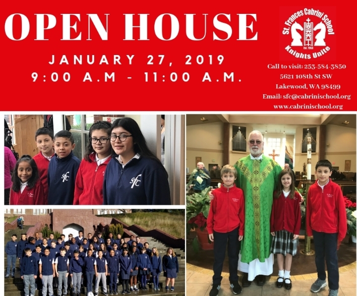 St. Frances Cabrini School Open House Jan 27th