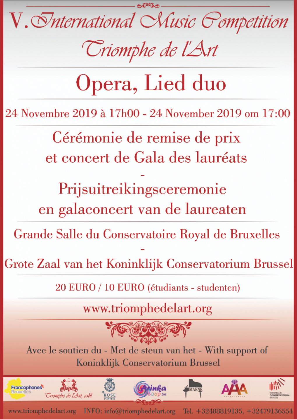 Opéra et Lied duo : Concert de Gala des Lauréats du concours Triomphe de l'Art 2019