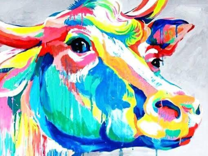 Bright Bold Cow - Art Class in the Valley